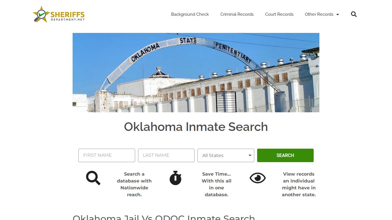 Oklahoma Inmate Search - SheriffsDepartment.net