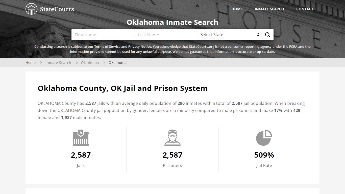 Oklahoma County, OK Inmate Search - StateCourts